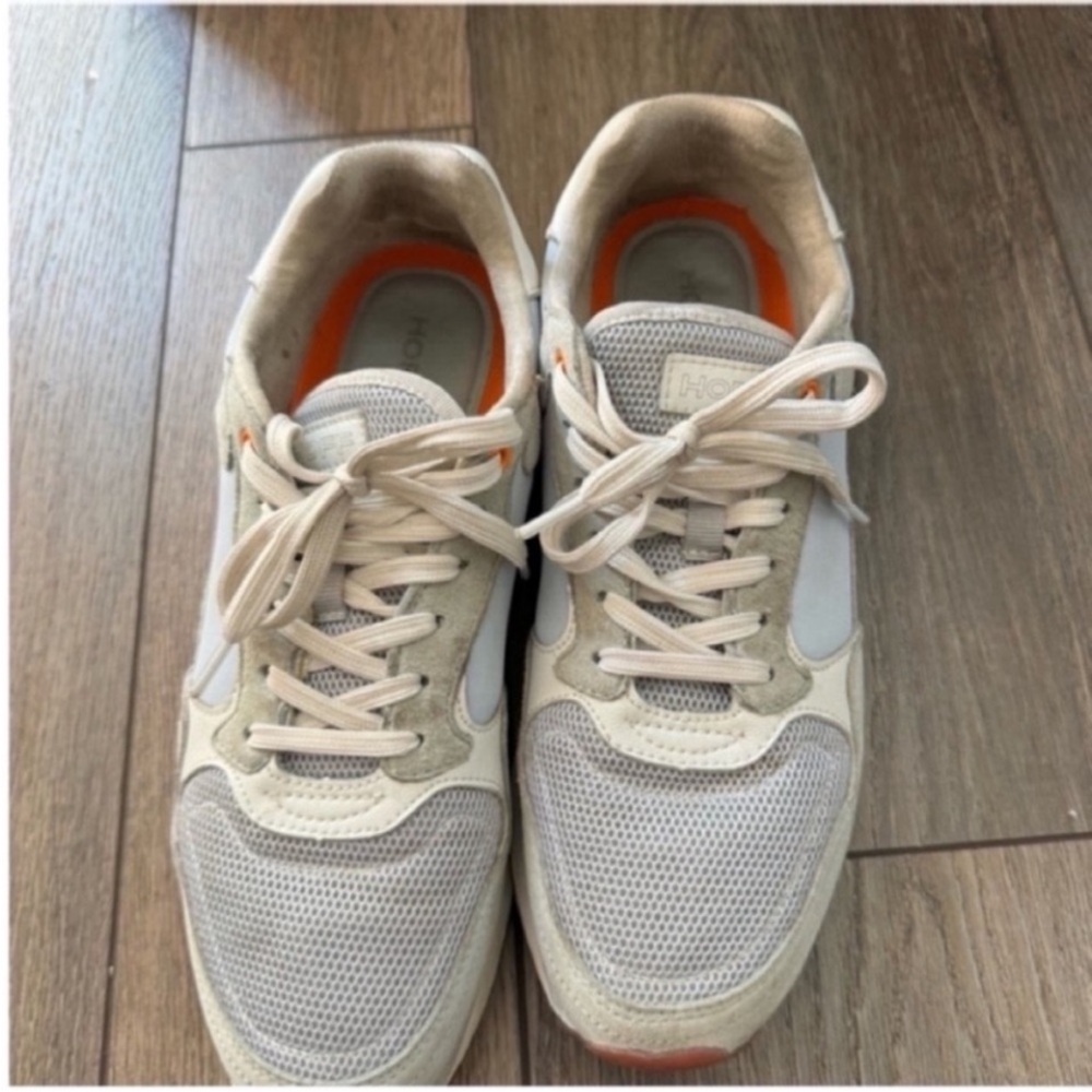 HOFF Women’s Casual Sneakers in Light Blue with Orange Accent Size 10
